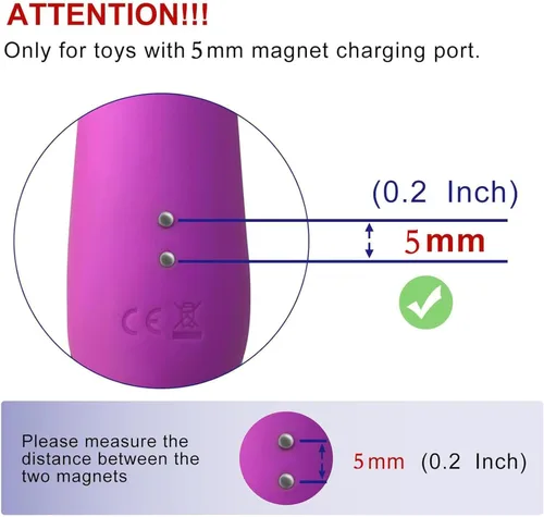 Miniatura 4 de Cable de carga magnético USB CC de 2,7 pies de repuesto para juguetes recargables, masajeadores, cepillo de dientes eléctrico (5 mm)