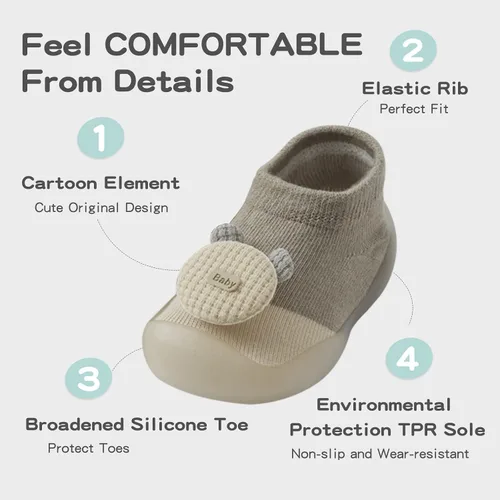 Miniatura 6 de Bearbay Calcetines para bebé, suela de goma, antideslizantes, para interiores, unisex, recién nacidos, niños y niñas