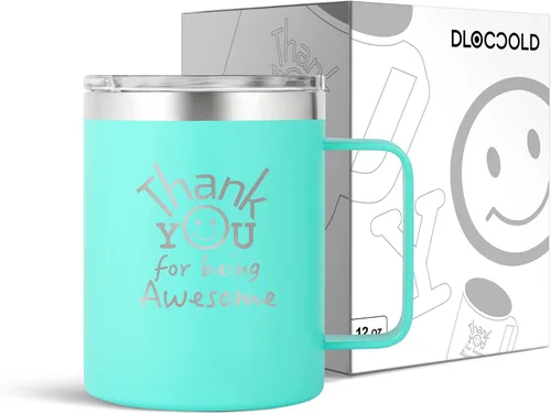 Miniatura 26 de DLOCCOLD Regalos de agradecimiento para mujeres, taza de café con texto en inglés "Thank You for Being Awome", agradecimiento a los empleados