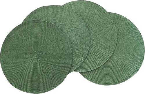 Miniatura 31 de Winknowl Juego de 4 manteles individuales redondos trenzados, lavables, tejidos resistentes al calor, para mesas de cocina, comedor, manteles Beige