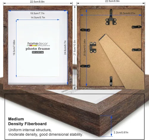 Miniatura 2 de Marco Shadow Box, juego de 4 portarretratos para pared, marcos de fotos rústicos de madera de granja con vidrio templado para galería de pared