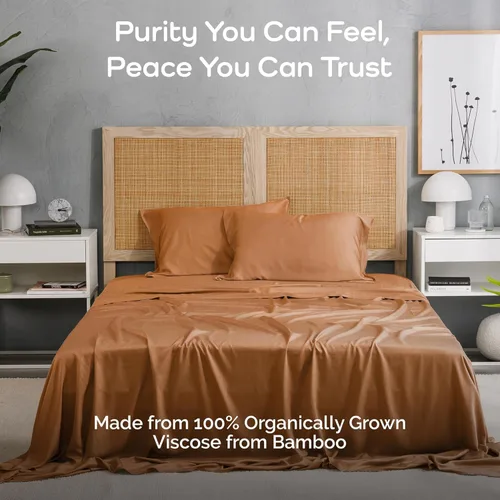 Miniatura 2 de Juego de sábanas de bambú de viscosa tamaño individual XL, 3 piezas, extra largas, ropa de cama refrescante para personas que duermen con calor