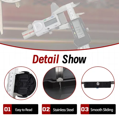 Miniatura 4 de findmall Cuerpo electrónico del acero inoxidable del calibrador de Digitaces con la pantalla LCD grande 0-6 pulgadas pulgadas/milímetro