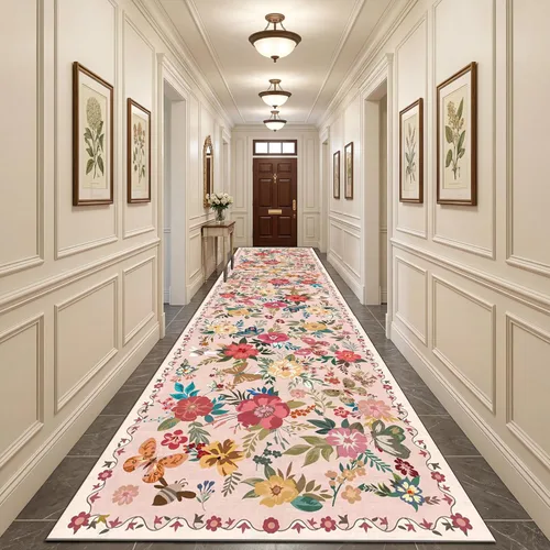 Miniatura 79 de Ukeler - Alfombra rústica con diseño floral para sala, dormitorio, comedor, Country rústico, Azul (luxury blue)