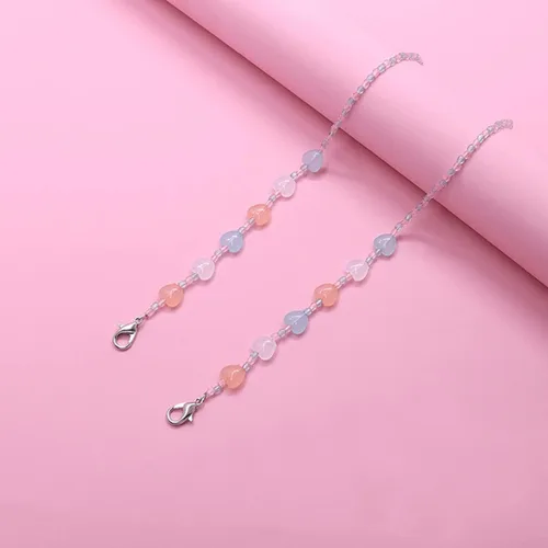 Miniatura 5 de Sonrisa amor carta corazón rebordeado mariposa bola de fresa máscara de cara cordones para niños anti-perdida cadena collares