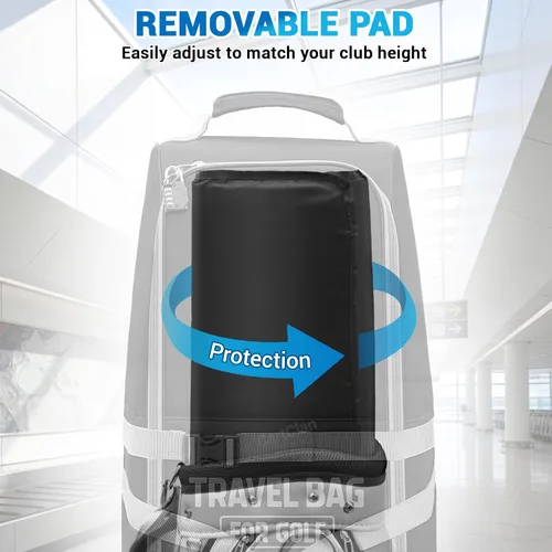 Miniatura 5 de Bolsa de viaje de golf con ruedas, tela Oxford resistente 900D, funda de viaje de golf para aerolíneas, adecuada para bolsas de golf estándar