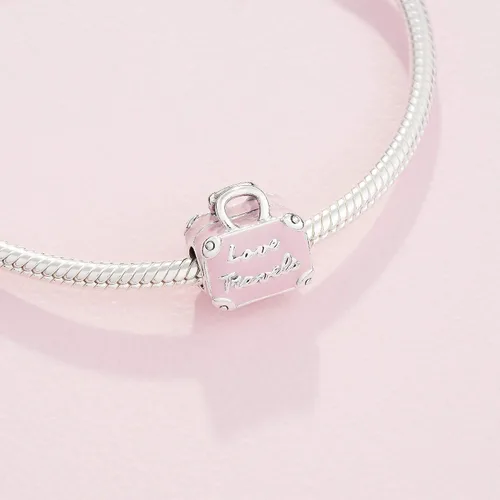 Miniatura 4 de PANDORA Joyería rosa bolsa de viaje encanto de plata esterlina
