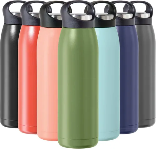 Miniatura 11 de OGGI Freestyle - Botella de agua aislada de acero inoxidable, doble pared aislada al vacío, termo de viaje, 23 onzas (23.0 fl oz), color negro