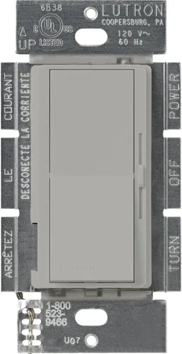 Miniatura 10 de Lutron DVSCELV-300P-BI Diva - Regulador electrónico de bajo voltaje de 300 vatios de un solo polo, galleta