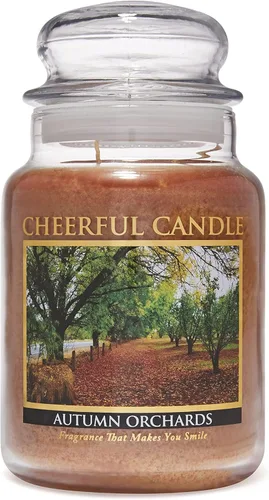 A Cheerful Giver - Vela perfumada en tarro de vidrio Autumn Orchards (24 onzas) con tapa y fragancia fiel a la vida, fabricada en Estados Unidos