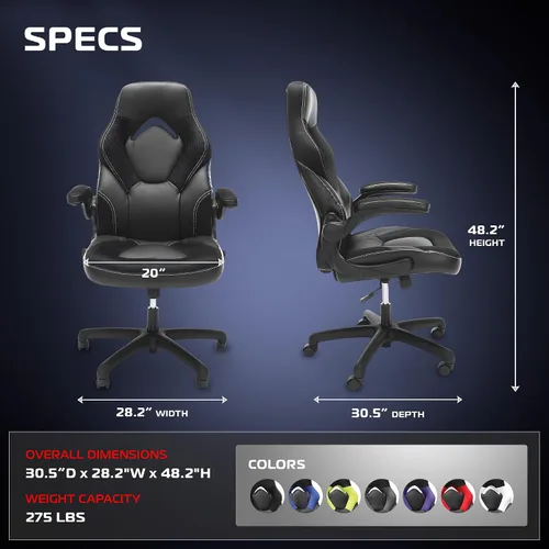 Miniatura 2 de RESPAWN 3085 Silla ergonómica para juegos para adultos, silla de oficina con respaldo alto con reposacabezas y brazos abatibles, asiento de cuero