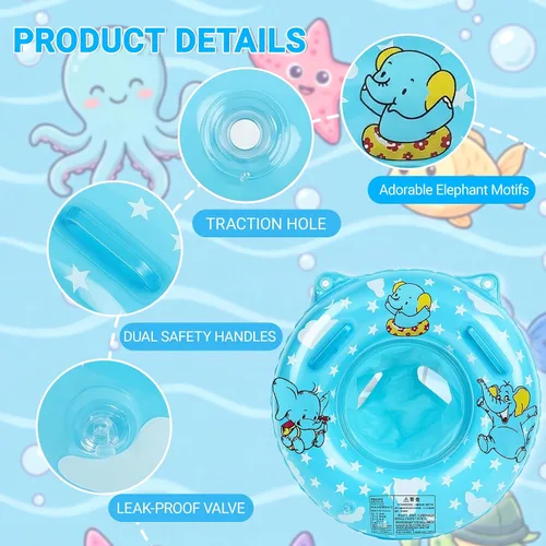 Miniatura 6 de Flotador de piscina para bebé, flotador de natación para bebés inflables con asiento de seguridad para niños de 6 a 36 meses, flotadores para bebés