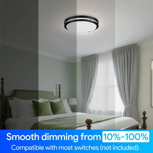 Miniatura 2 de Energetic - Lámpara de techo empotrada LED de 14 pulgadas, 3000K/4000K/5000K color ajustable, lámpara de techo regulable para dormitorio, cocina