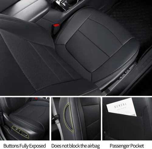 Miniatura 3 de RISINGSTAR Fundas de Asiento Terrain, aptas para GMC Terrain SUV 2018-2024 con asientos traseros divididos, piel sintética impermeable
