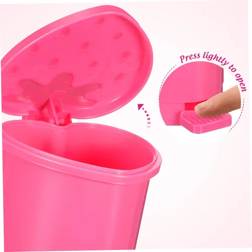 Miniatura 3 de Healeved Bote de basura de fresa, mini bote de basura para escritorio, baño, pequeño, para escritorio, automóvil, oficina, cocina, pequeño basurero