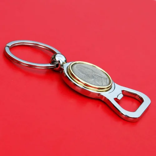 Miniatura 7 de US 2002 Jefferson Nickel 5 Cent BU Uncirculated Coin Gold Silver Two Tone Key Chain Ring Bottle Opener NEW
