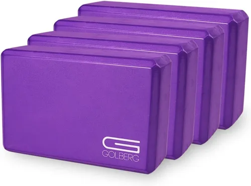Miniatura 7 de Golberg - Bloque de espuma para yoga, para fitness, apoyo de alta intensidad y mejora la fuerza o flexibilidad, rosa/verde/verde oscuro, morado, 1