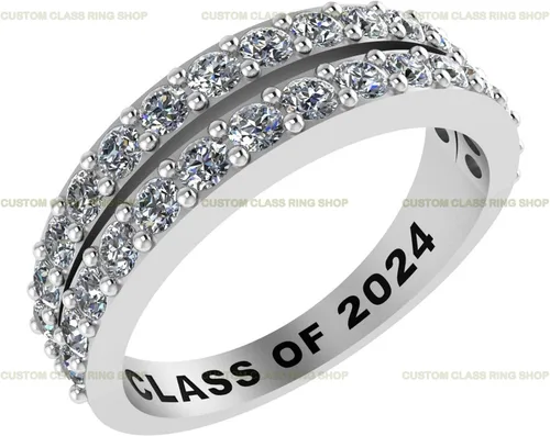 Miniatura 5 de Anillo personalizado de plata de ley para escuela secundaria y universidad, oro de 10 quilates, oro de 14 quilates, con certificación GRA