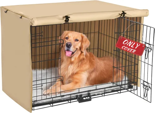 Miniatura 8 de Cubierta para jaula de perro - Cubierta impermeable para perrera de doble puerta, cubierta protectora de jaula de poliéster 600D duradera para jaula