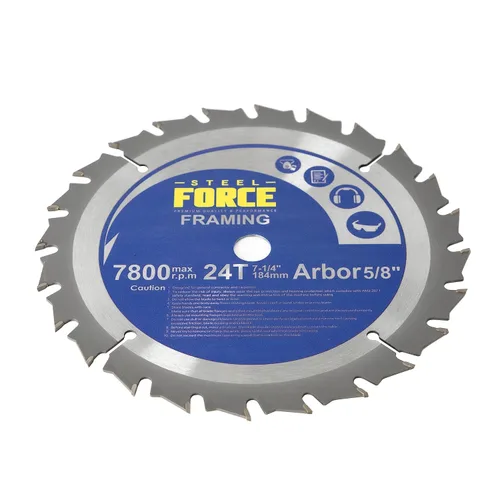 Miniatura 4 de Steel Force WC7224 7-1/4 pulgadas 24T con eje de 5/8 pulgadas TCT hoja de sierra circular para corte de madera (24T)