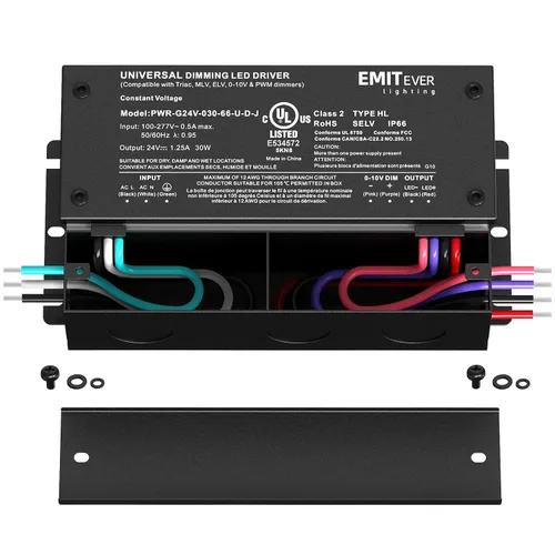 Miniatura 2 de EMITEVER Controlador LED regulable de 30 W, fuente de alimentación regulable Triac de 24 V, transformador de CA a CC para luz LED, compatible