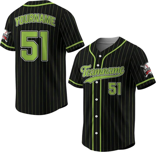 Miniatura 22 de Camiseta de béisbol a rayas personalizadas con logotipo de número de nombre para hombres, mujeres, jóvenes, niños, camiseta de uniforme