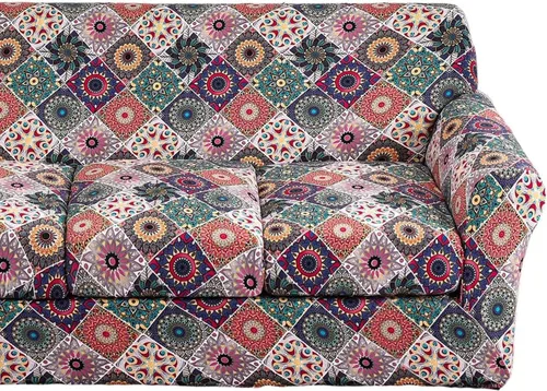 Miniatura 14 de Fundas elásticas para sofá de 1/2/3 cojines, funda estampada con fundas de cojín de asiento separadas, fundas de sofá lavables, protector de muebles