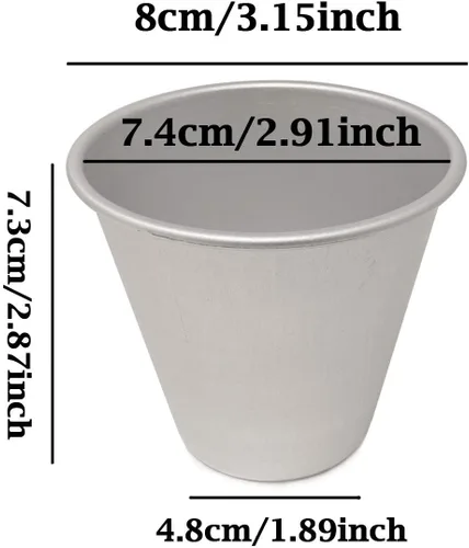 Miniatura 2 de Honbay Tazas de pudín de aluminio, 6 udines, moldes de chocolate fundido para cocinar
