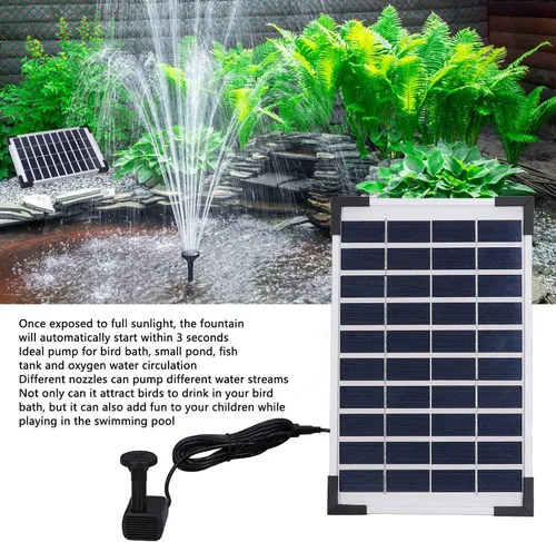 Miniatura 4 de Solar Water Well Well, 10V, 5W, Solar Fountain Set, Floating Solar Fountain Water Pump Set for Gardens, Swimming Pools, Aquariums, Aquariums