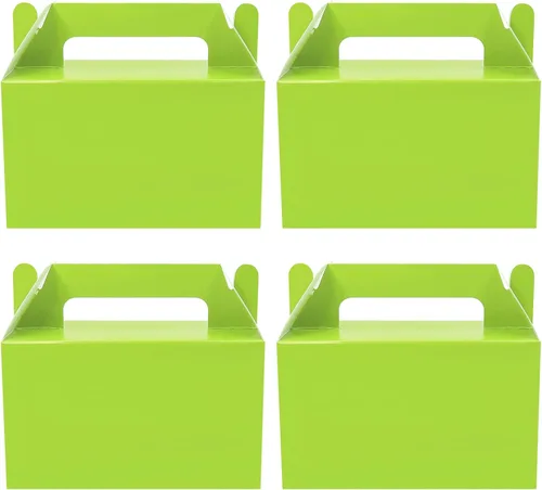Oletx 12 cajas de regalo verdes a dos aguas, caja pequeña de regalo de fiesta de 5.9 pulgadas, caja de golosinas, caja de dulces de galletas para