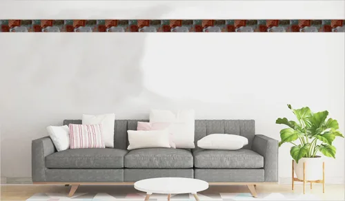 Miniatura 4 de Dundee Deco Papel tapiz para despegar y pegar, DDAZBD9401, diseño abstracto, gris, rojo, verde, pinceladas, borde de pared, diseño retro, 15 pies x
