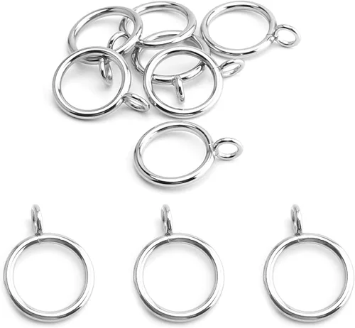 Miniatura 22 de MroMax Anillos de cortina con ojales, anillos de cortina negros de metal de 1-1/2 pulgadas de diámetro interior de 1.496 in de diámetro, anillos