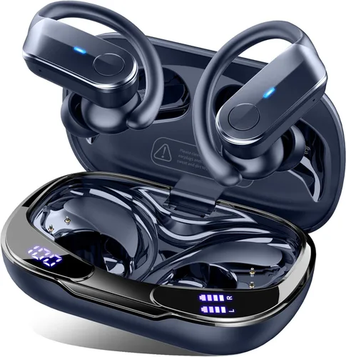 Miniatura 8 de Auriculares inalámbricos, auriculares deportivos Bluetooth 5.4 IPX8 impermeables, 70H con sonido de graves profundos, 4 micrófonos ENC