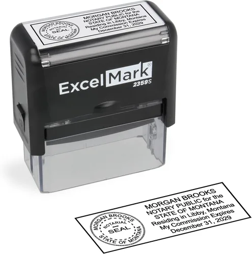 Miniatura 34 de ExcelMark Sello Notarial para los 50 Estados - Sello Oficial del Estado - Texas Negro