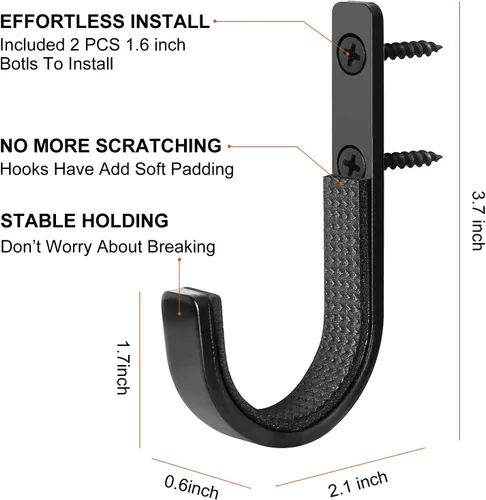 Miniatura 5 de GOHIKING Perchero de almacenamiento para rifles, ganchos para escopeta, ganchos de montaje en pared para cualquier rifles, escopetas, arco de tiro