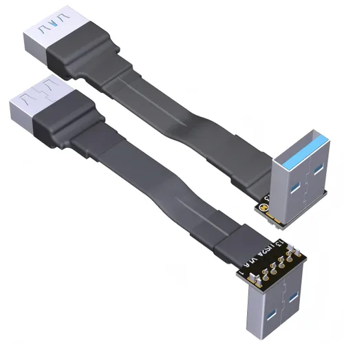 USB 3.0 tipo A macho a USB A hembra extensión cable de cinta plegable 90 FPV delgado plano suave flexible FPC (1.2 in, S2A-S4B)