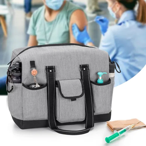 Miniatura 21 de Damero Bolsa de enfermera con funda para laptop para el trabajo y el cuidado del hogar, estudiantes de medicina