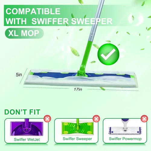 Miniatura 2 de 20 unidades de paños húmedos XL para Swiffer Sweeper XL Mop - Recambios desechables de almohadillas húmedas extra grandes - Recambios de paños