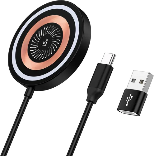 Samsung Galaxy S26 S25 Ultra - Almohadilla de carga inalámbrica para Galaxy S26 S25 S24 S23 S22 S21 S20 Ultra FE Z Fold Flip 7 6,15W Magsafe