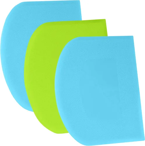 Miniatura 37 de SURDOCA Raspador de Masa Raspador de Banco - 3P 4.7x3.7" Raspador de Tazón de Plástico Flexible, Borde Afilado y Ángulos Raspador de Pastel.