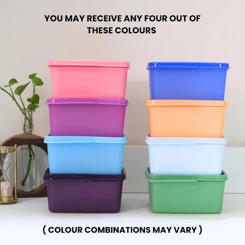 Miniatura 2 de Tupperware Keep Tab - Juego de recipientes de plástico, 16.9 fl oz, juego de 4, multicolor (puedes obtener 4 colores)