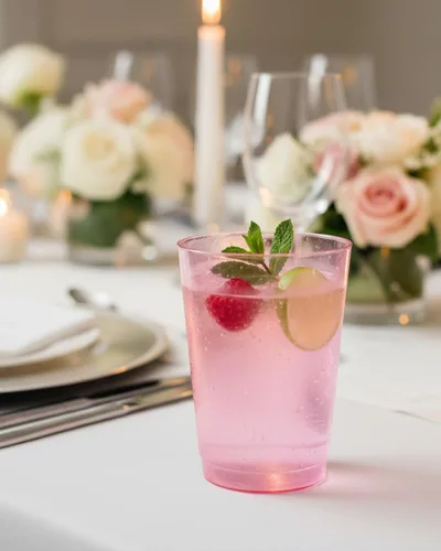 Miniatura 5 de bUCLA 100 vasos de plástico rosa de 12 onzas – Vasos desechables de alta calidad irrompibles de color rosa – Ideal para bodas, fiestas y día de San