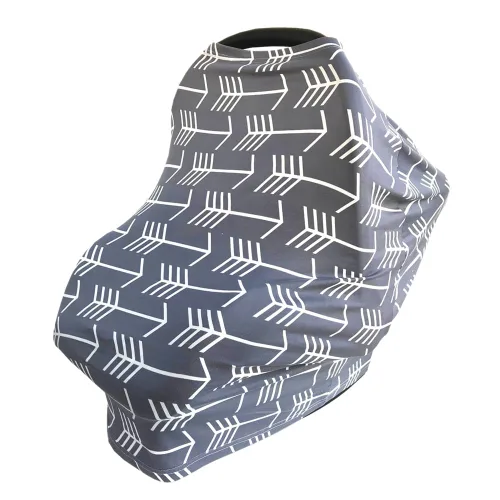 Miniatura 5 de Paquete de 2 fundas de lactancia para bebés, funda versátil para asiento de auto para recién nacido, flecha gris y azul