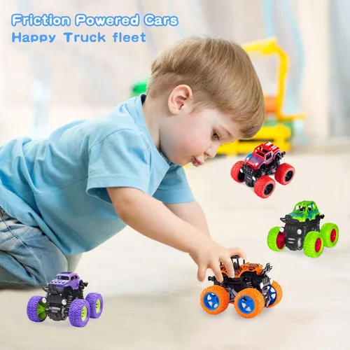 Miniatura 6 de Monster Truck Toys – Coches de juguete accionados por fricción para niños pequeños de 2 a 4 años, 3 a 5, 4 a 7 años, regalo ideal para fiestas