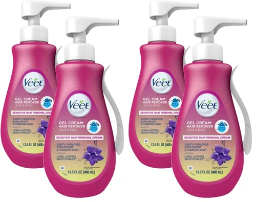 Miniatura 12 de Depilatorio, Crema depilatoria Veet Gel Sensitive, 13.5 onzas, Fórmula sensible con Aloe Vera y Vitamina E (paquete de 1)