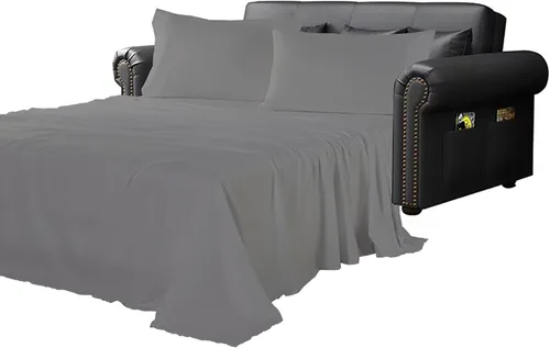 Miniatura 10 de Kingnex Sábanas de sofá cama individual para sofá cama extraíble de 36 x 72 pulgadas, microfibra suave de doble cepillado 1800, 3 piezas incluyen 1