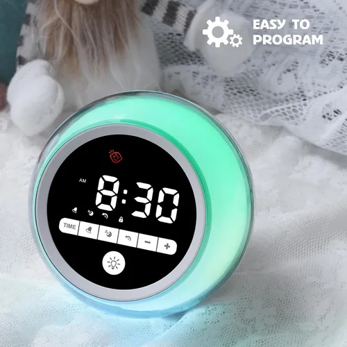 Miniatura 7 de Reloj despertador para niños, Ok to Wake Clock con luces nocturnas, temporizador de siesta, reloj de entrenamiento del sueño para niños pequeños