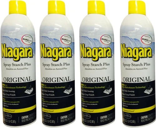 Niagara Spray de almidón con acabado crujiente, aspecto afilado sin exceso de rigidez, 20 onzas (paquete de 4)