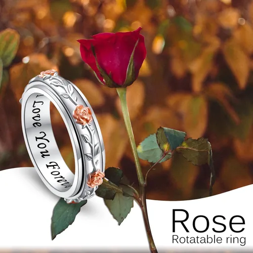 Miniatura 7 de Anillo de ansiedad para mujer, plata de ley 925, anillos giratorios para aliviar el aburrimiento, TDAH, autismo, anillos antiestrés, joyería