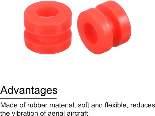 Miniatura 4 de MECCANIXITY Bolas de goma antivibración RC para control remoto F4 F7 controlador de vuelo M3x4.0.236 in bolas de absorción de impactos (rojo)